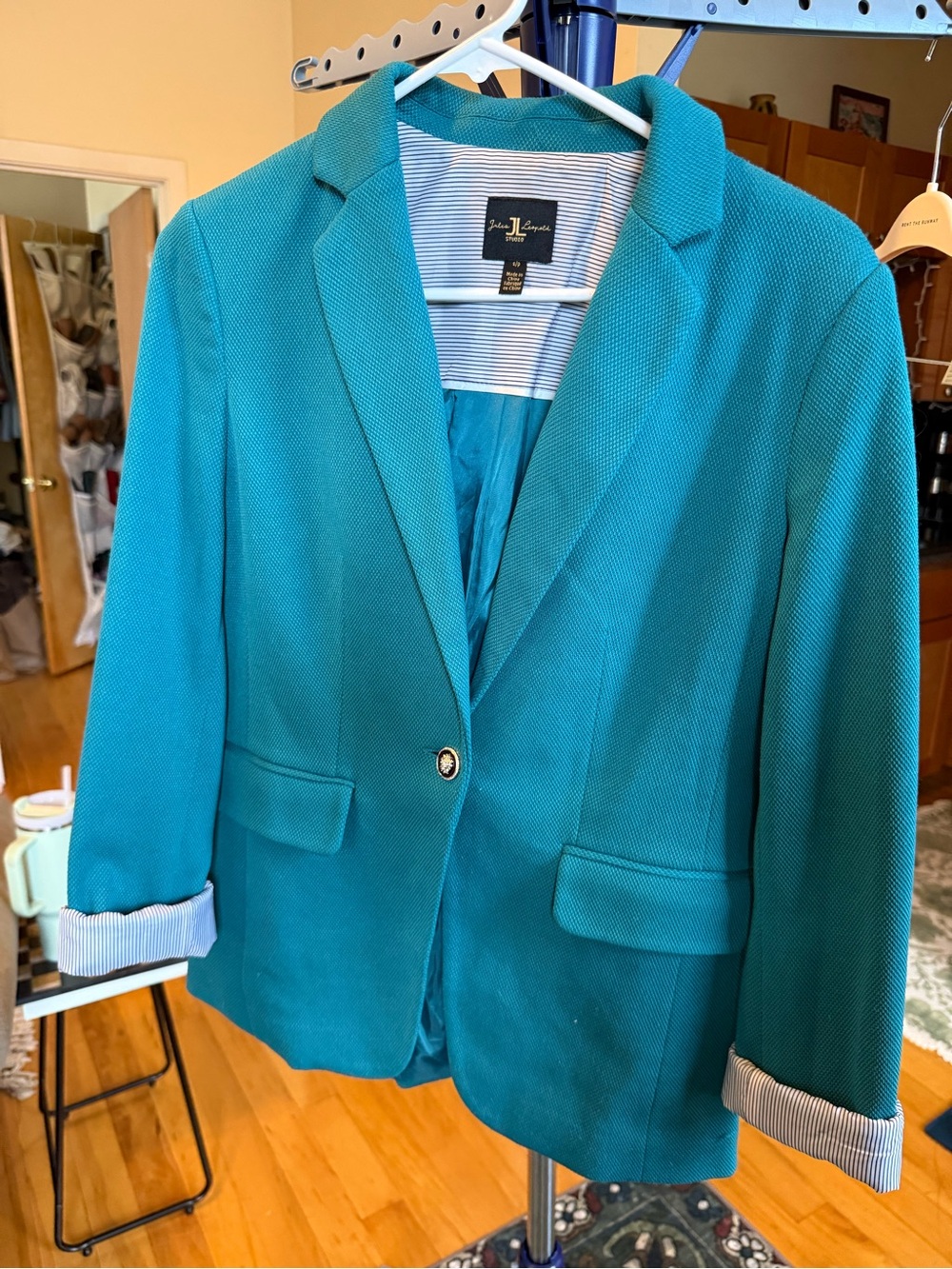 Jules & Leopold Teal Single-Button Blazer